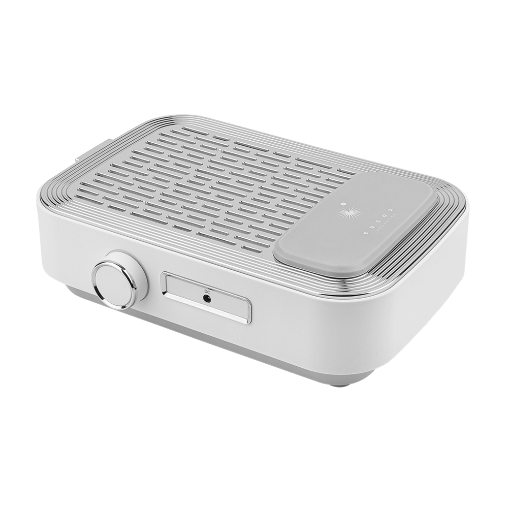Pochłaniacz Bucos Cyclone V3-B WHITE z filtrem HEPA i akumulatorem 100W do manicure Biały